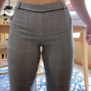Black and white patterned dress pants